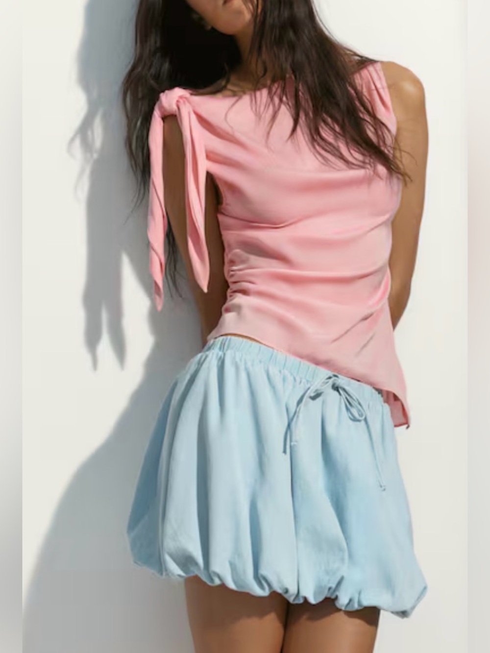 NWT Asymmetric Pink Drape Top H&M - Picture 2 of 7